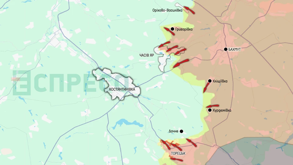 Карта бойових дій 22-29 січня