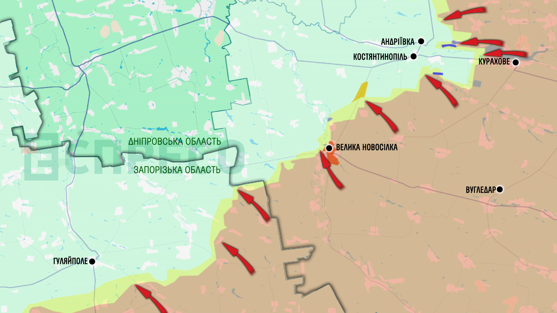 Карта бойових дій 22-29 січня