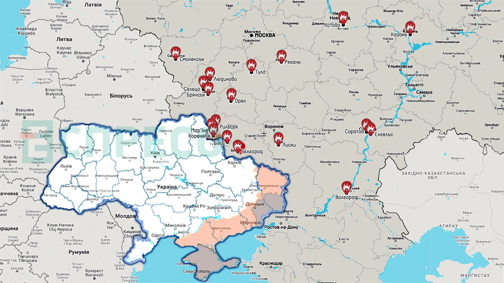 Карта бойових дій за 29 січня – 5 лютого