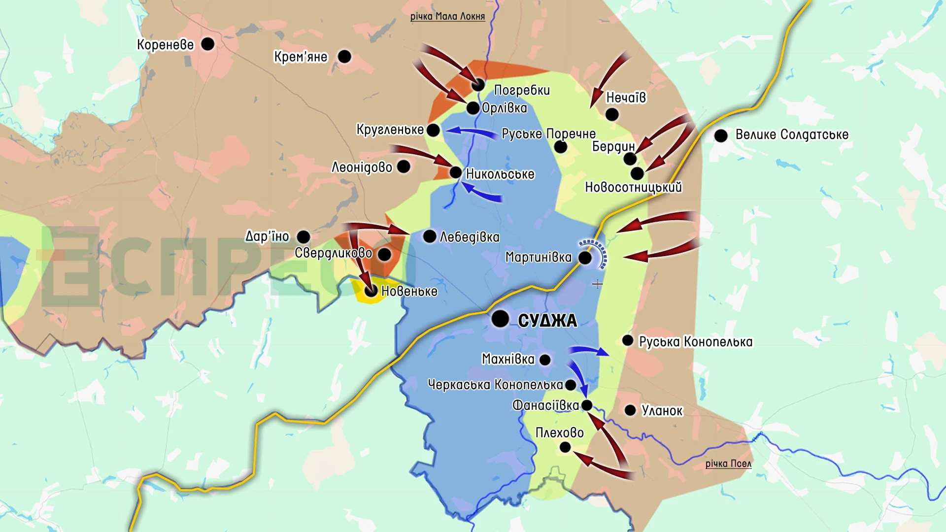 Карта бойових дій за 19-28 лютого