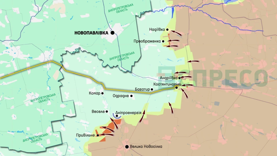 Карта бойових дій за 19-28 лютого