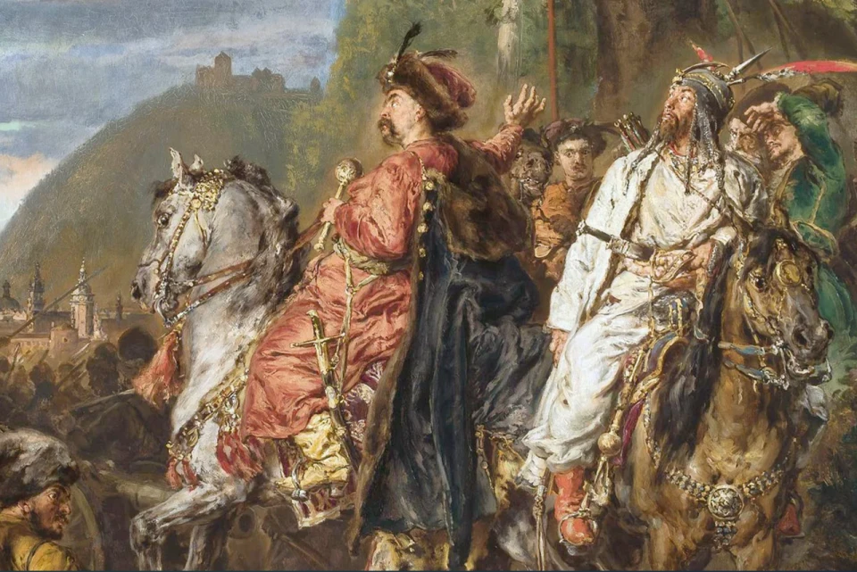 Ян Матейко "Богдан Хмельницький з Тугай-беєм під Львовом", 1885 рік