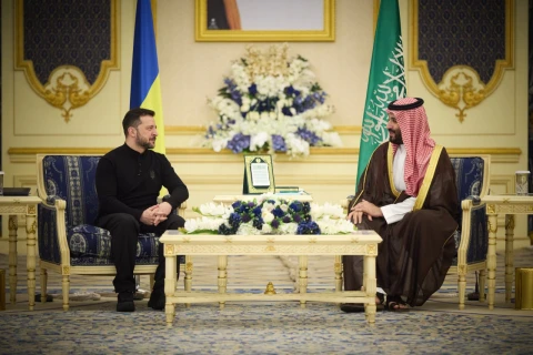 Президент України Володимир Зеленський, спадкоємний принц Саудівської Аравії Мухаммад бін Салман Аль Сауд