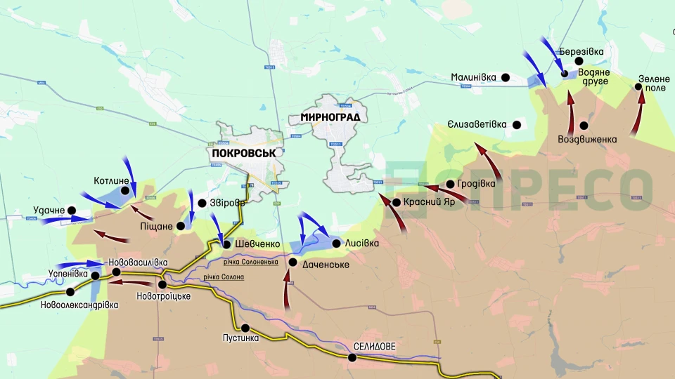 Карта бойових дій за 8-15 березня