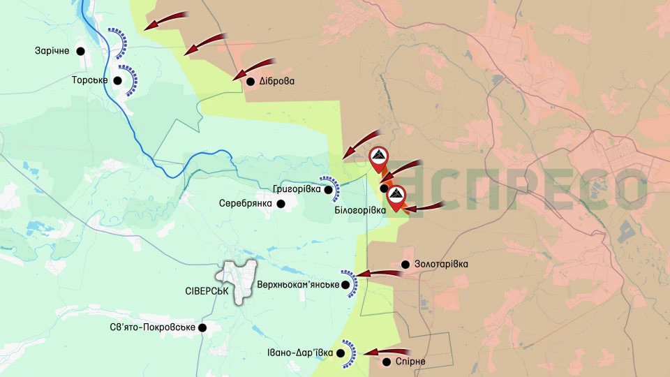 Карта бойових дій за 8-15 березня