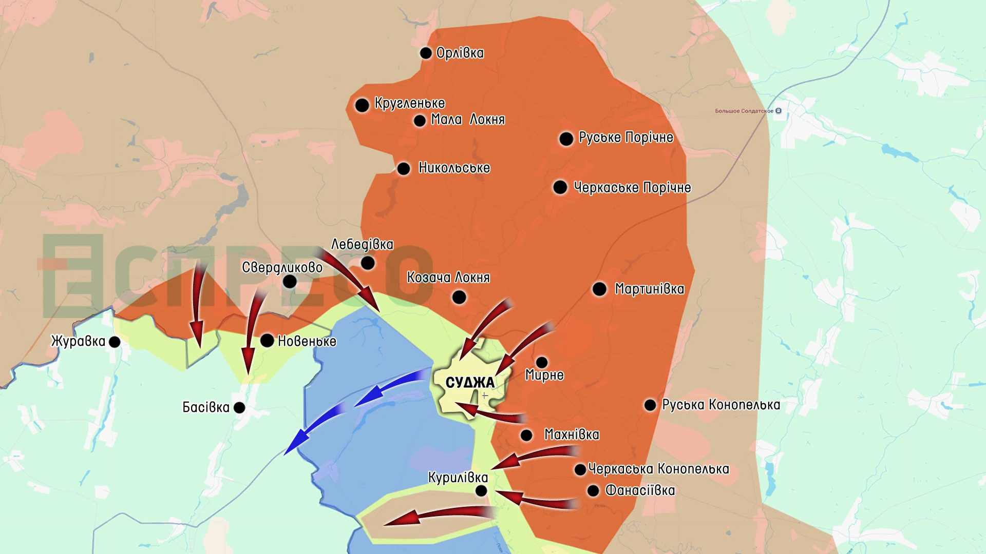 Карта бойових дій за 8-15 березня