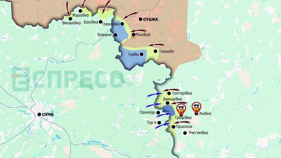 Карта бойових дій за 22-29 березня
