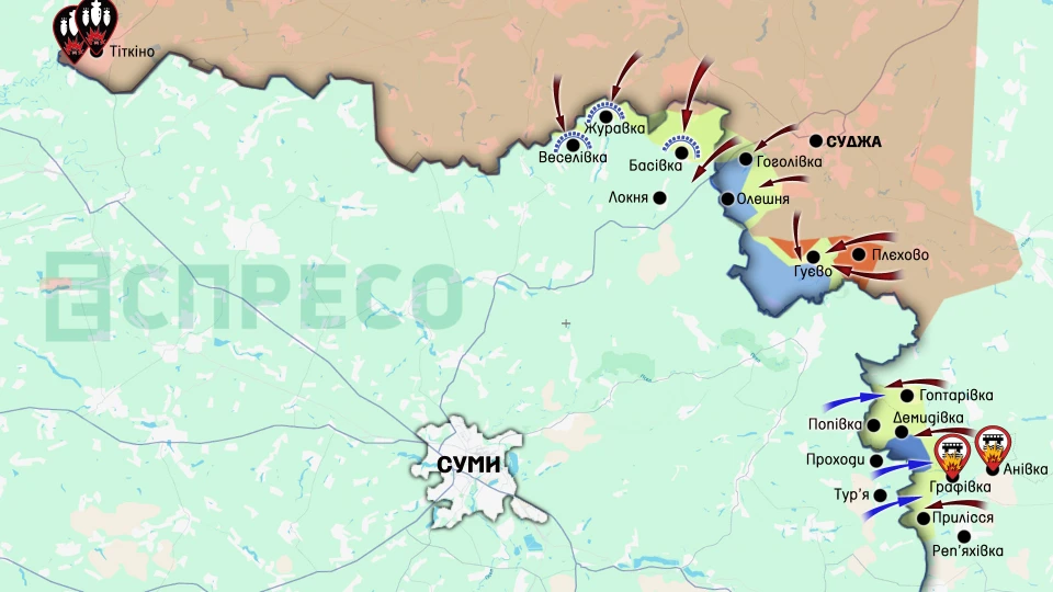 Карта бойових дій за 5-12 квітня