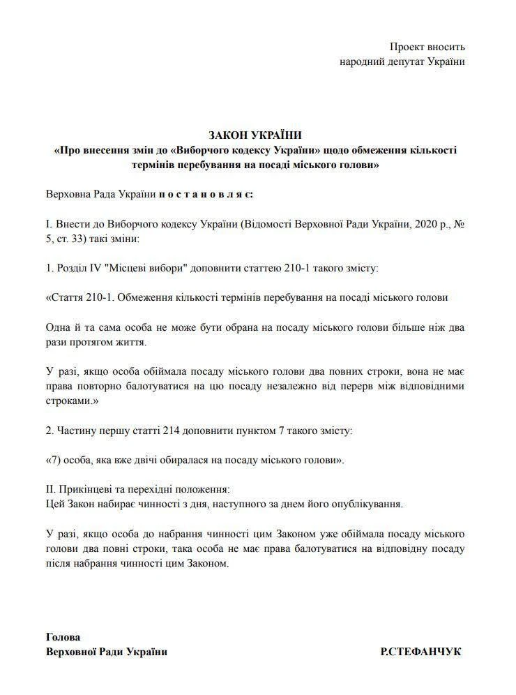 законопроєкт про мерів