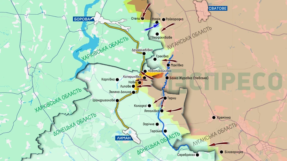 Карта бойових дій за 25 квітня – 3 травня