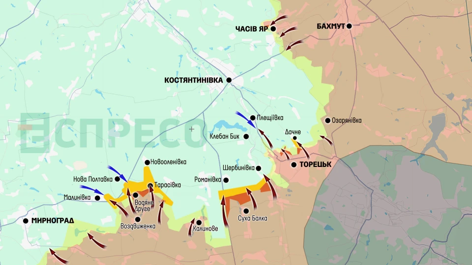 Карта бойових дій за 25 квітня – 3 травня