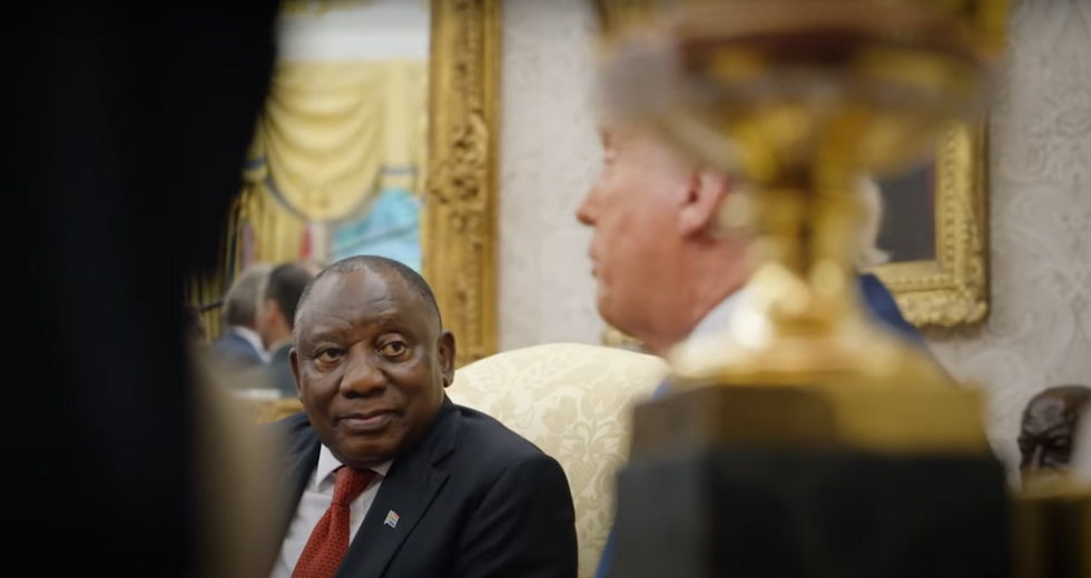 Сиріл Рамафоса під час зустрічі з Трампом Сиріл Рамафоса під час зустрічі з Трампом