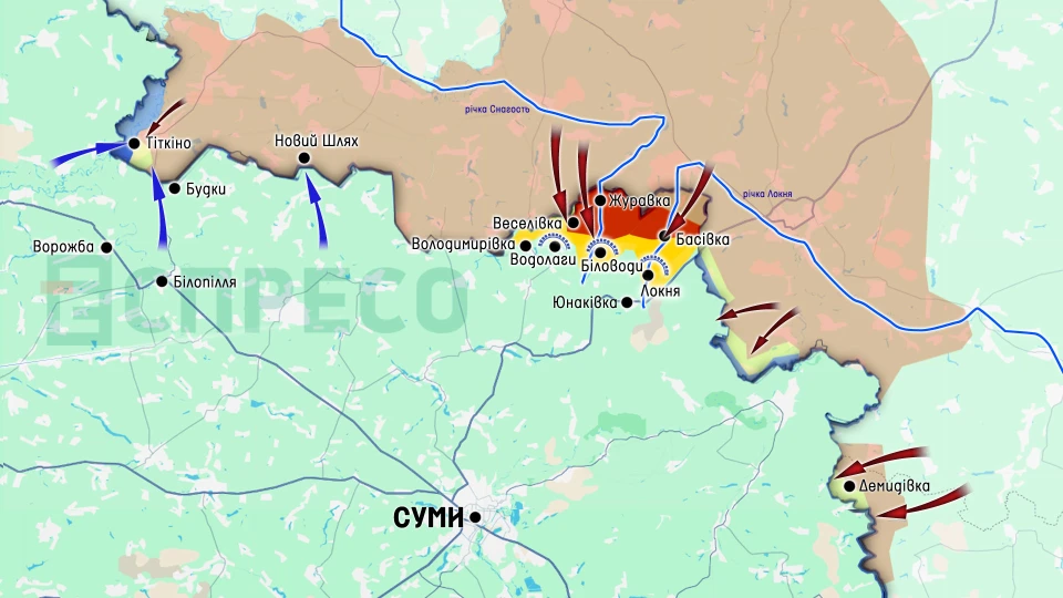 Карта Суми травень 27.05.25