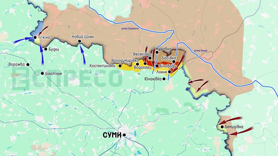 Карта бойових дій за 24-31 травня