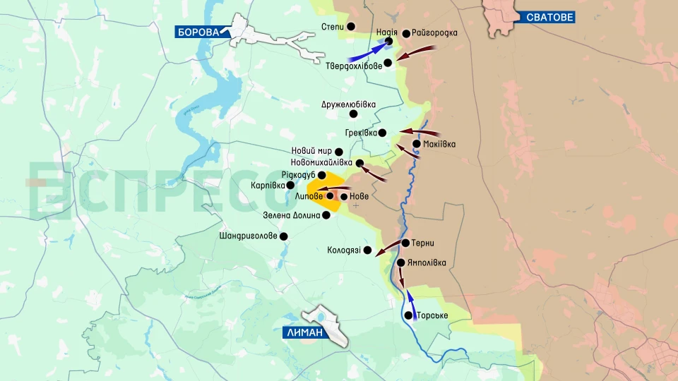 Карта бойових дій за 24-31 травня