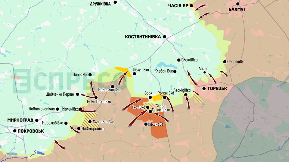 Карта бойових дій за 24-31 травня