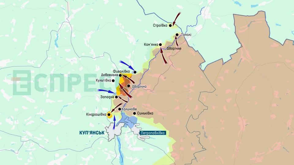 Карта бойових дій за 14-21 серпня