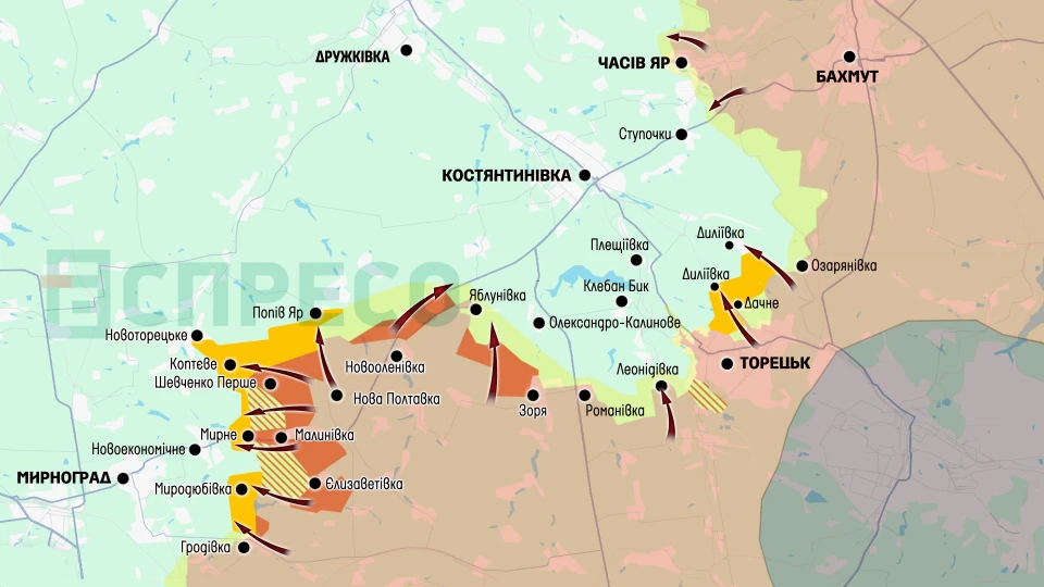 Карта бойових дій за 14-21 серпня
