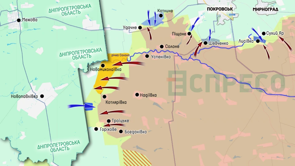 Карта бойових дій за 14-21 серпня