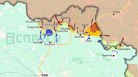 Карта бойових дій за період 24 червня – 4 липня