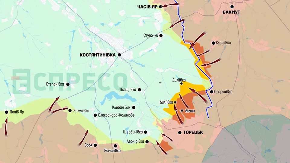 Карта бойових дій за період 24 червня – 4 липня