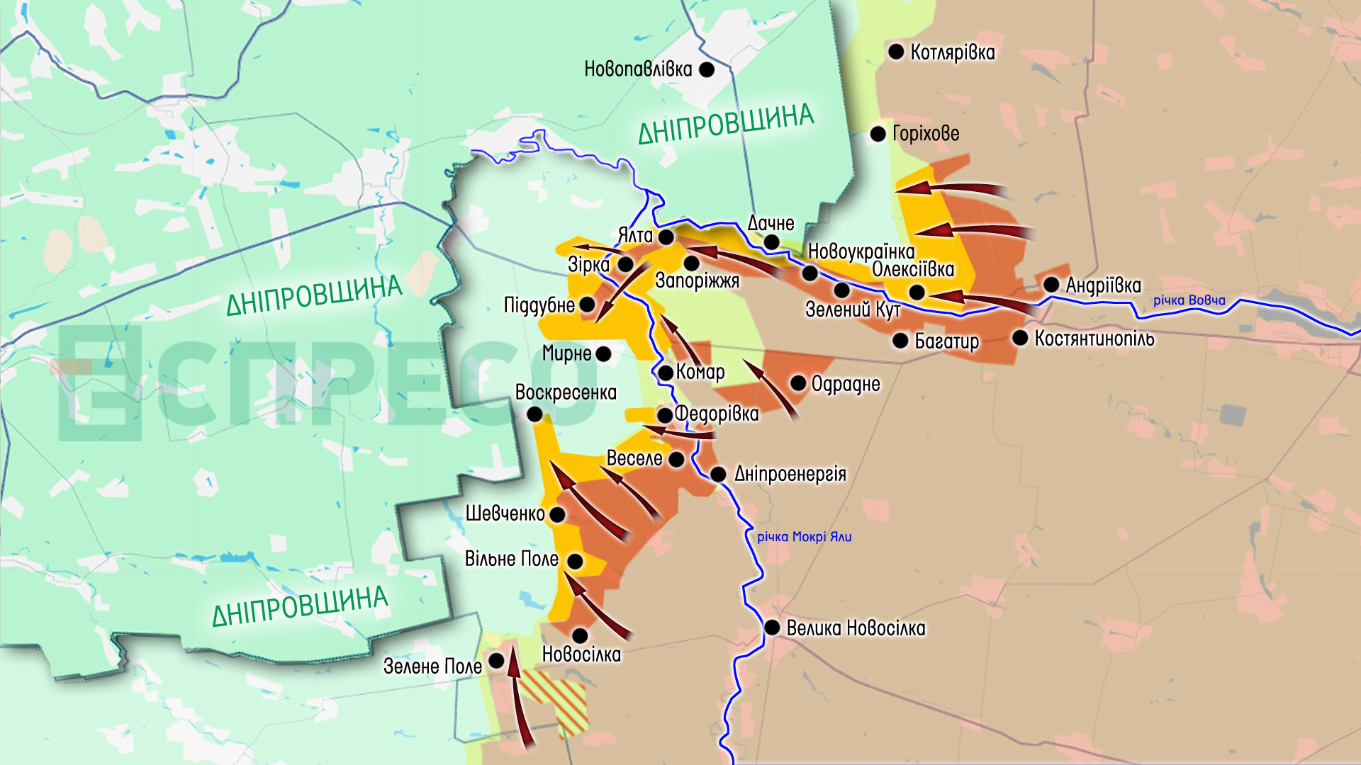 Карта бойових дій за період 24 червня – 4 липня