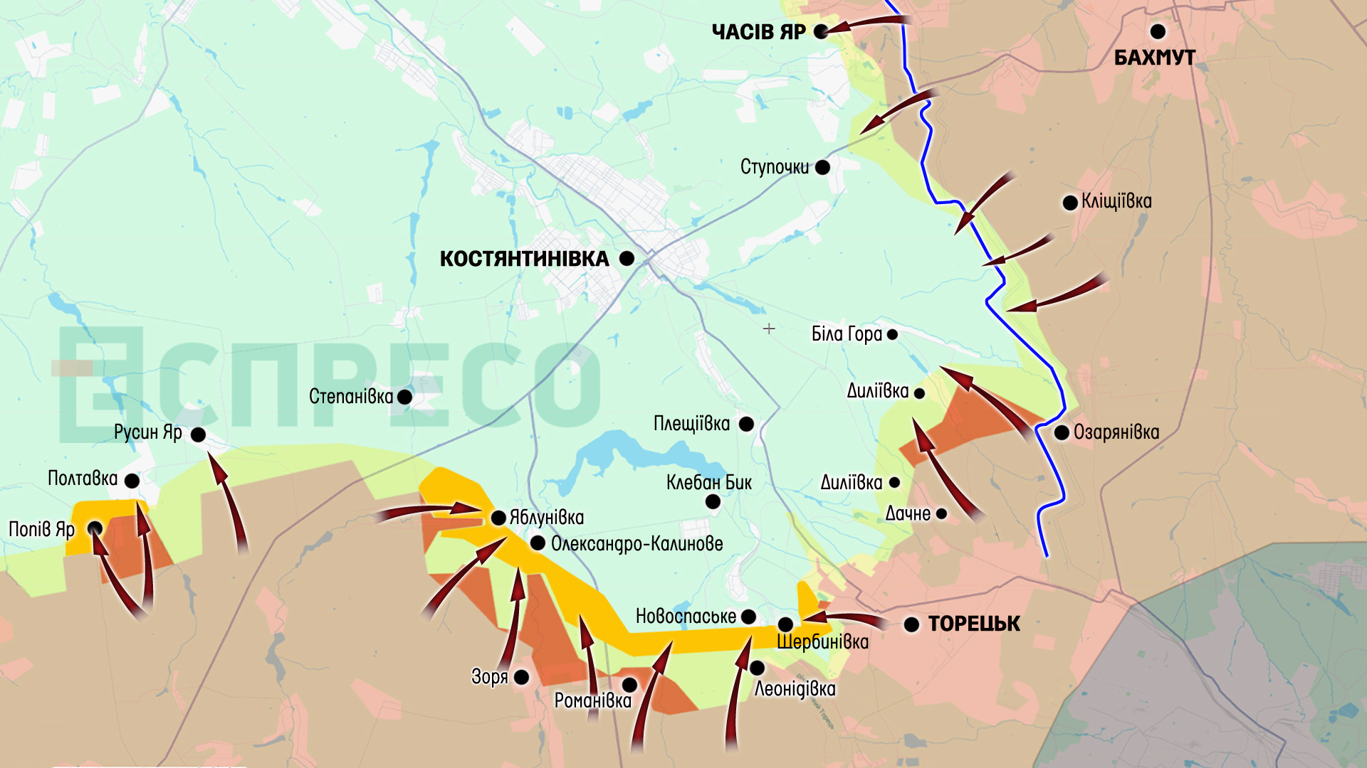 Карта бойових дій за 12-19 липня
