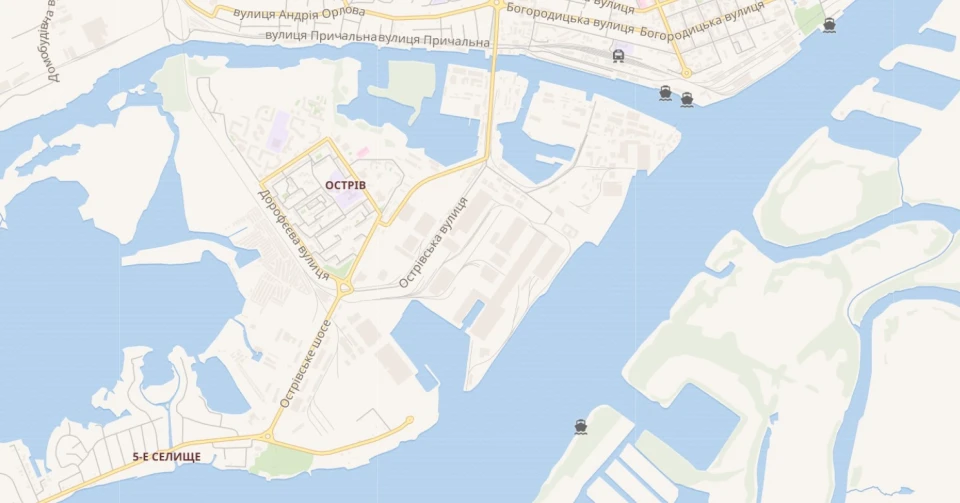 Карантинний острів Херсона на OpenStreetMap