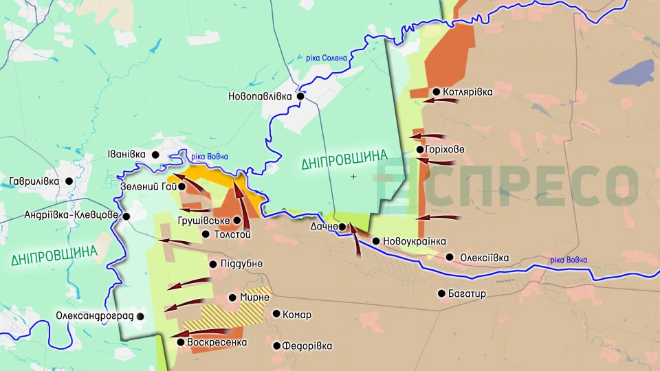 Карта бойових дій за 2-9 серпня
