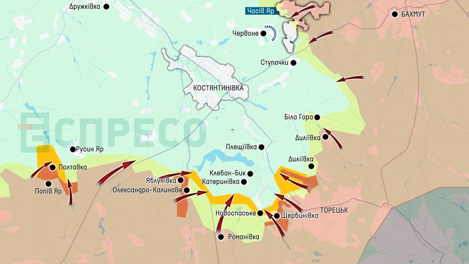 Карта бойових дій за 2-9 серпня