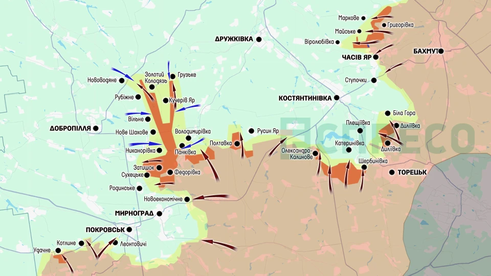 Карта бойових дій за 9-15 серпня
