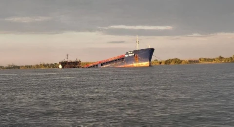 Destroyed Russian cargo ship Port Olya-4