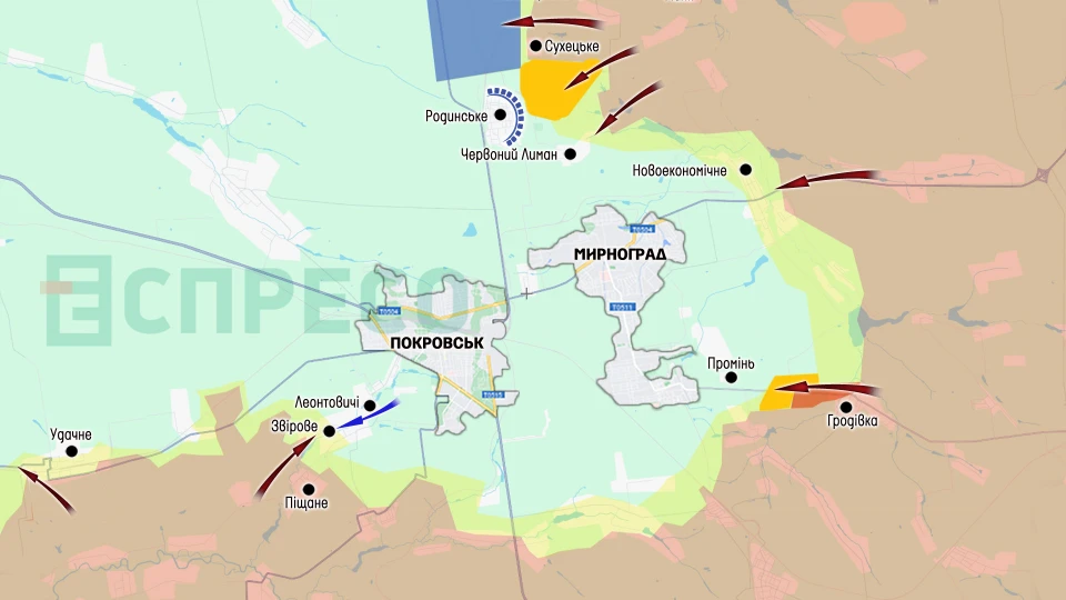 Карта бойових дій за 15-22 серпня