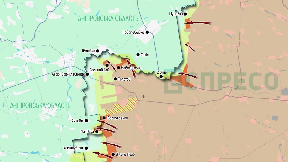 Карта бойових дій за 15-22 серпня