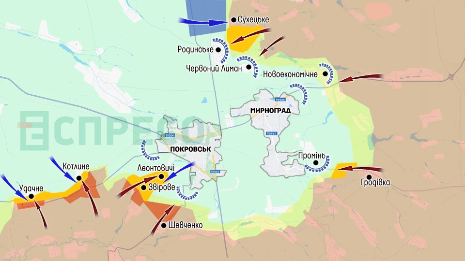 Карта бойових дій за 22-30 серпня