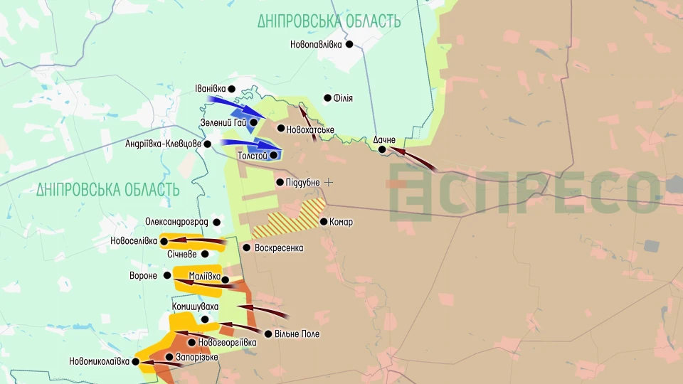 Карта бойових дій за 22-30 серпня