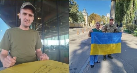У Луцьку зустріли звільненого з полону військового 14-ї ОМБр Михайла Шостака