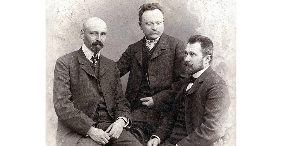 Михайло Коцюбинський, Іван Франко та Володимир Гнатюк. Львів, 1905 р.