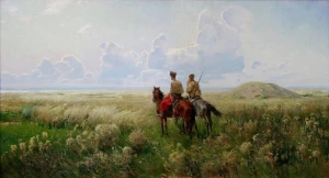 Сергій Васильківський. Козаки в степу. Полотно, олія, 1890-ті роки