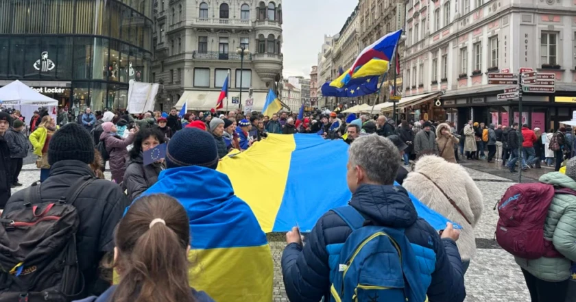 Український прапор у Празі