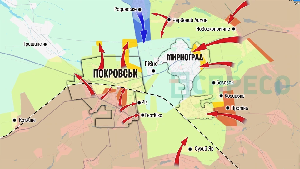 Карта бойових дій за 22-29 листопада