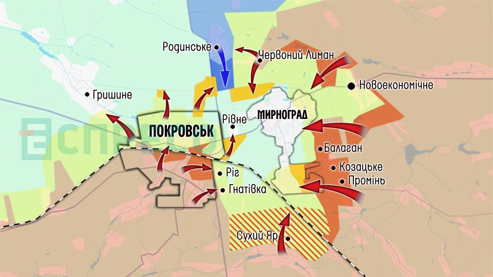 Карта бойових дій за 29 листопада - 6 грудня