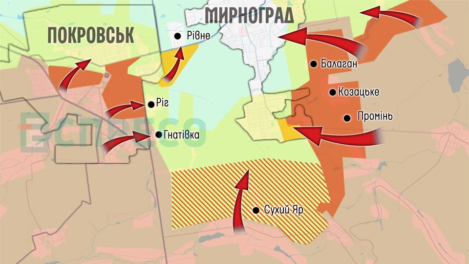 Карта бойових дій за 29 листопада - 6 грудня