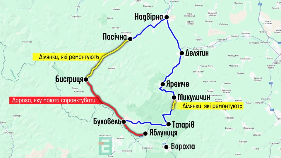 проектована дорога на Буковель