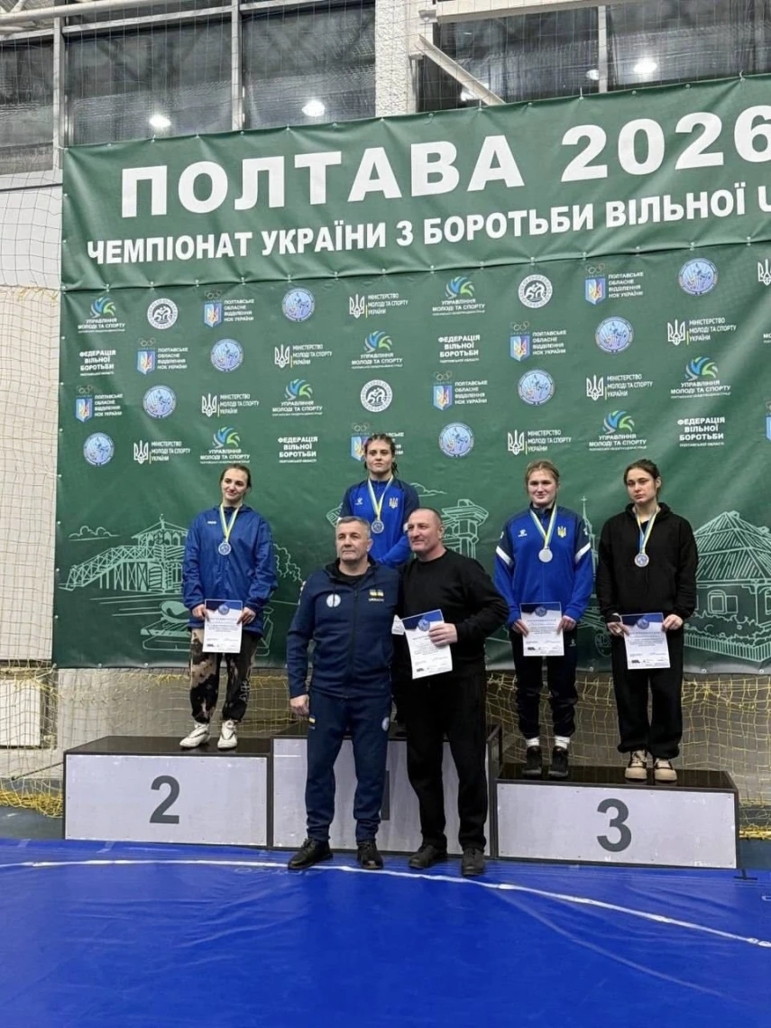 п'єдестал чемпіонату України з вільної боротьби серед жінок до 23 років