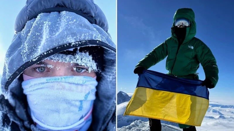 Закарпатець Михайло Переганя підкорив вершину Антарктиди при -40° й розгорнув на висоті 4892 м український прапор