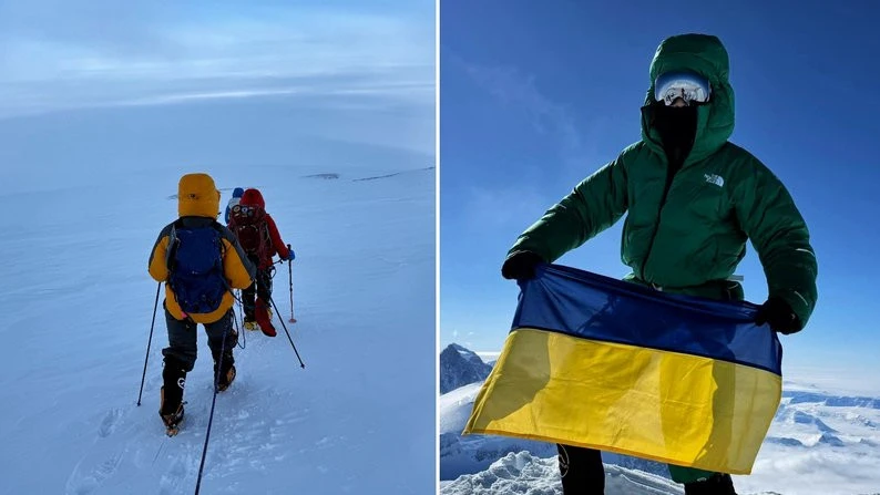 Закарпатець Михайло Переганя підкорив вершину Антарктиди при -40° й розгорнув на висоті 4892 м український прапор