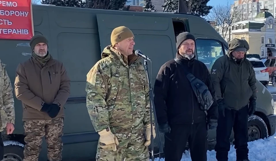 Акція у центрі Черкас на підтримку ветерана Сергія Русінова, загиблого у перестрілці з поліцією
