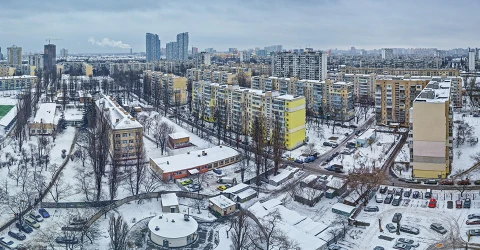 Русанівка, зимовий Київ