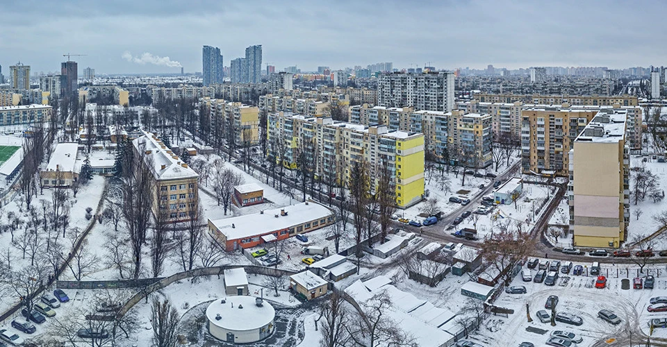 Русанівка, зимовий Київ